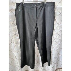 Studio 1940 Pull On Dress Pants Women's Straight Leg Gray Pinstripe 20WS